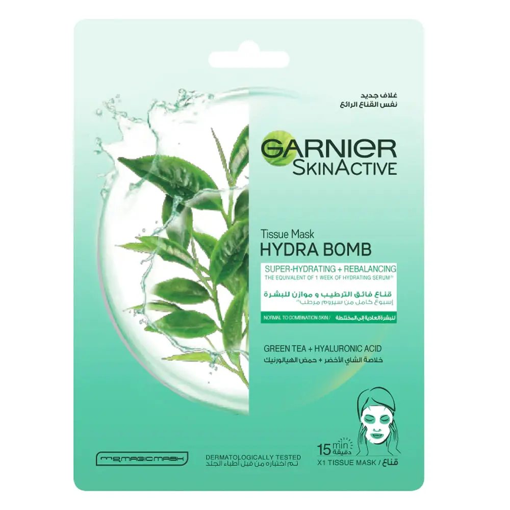 GARNIER HYDRABOMB TISSUE MASK GREEN TEA 30G